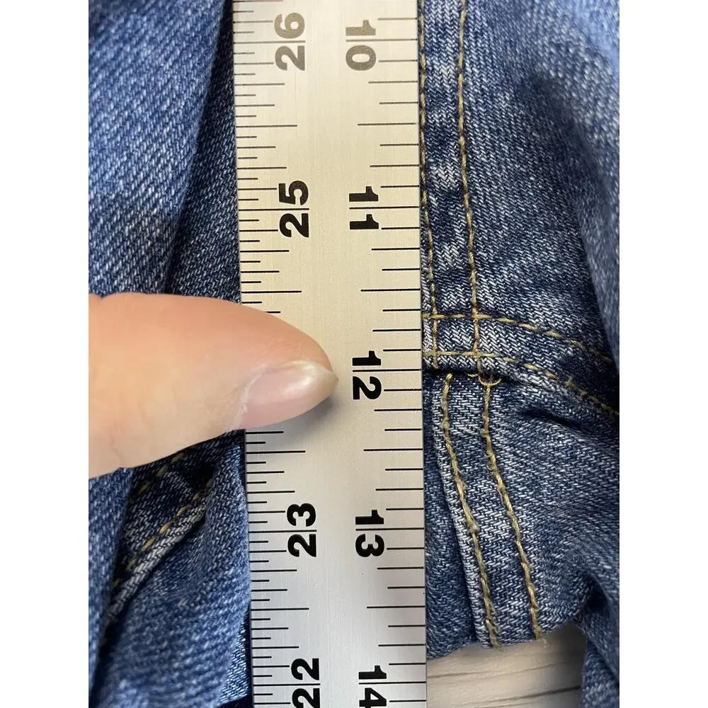 Wild Fable Jeans Womens 10 Blue Super‎ High Rise Straight Button Fly Distressed